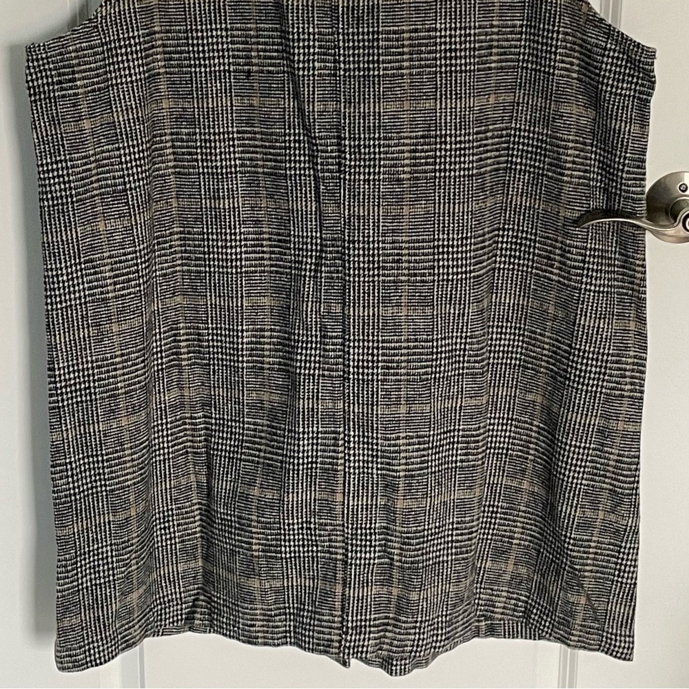 New! American Eagle Black/Tan Plaid Button Front Vest Mini Dress NWT - 35589 - Picture 9 of 14